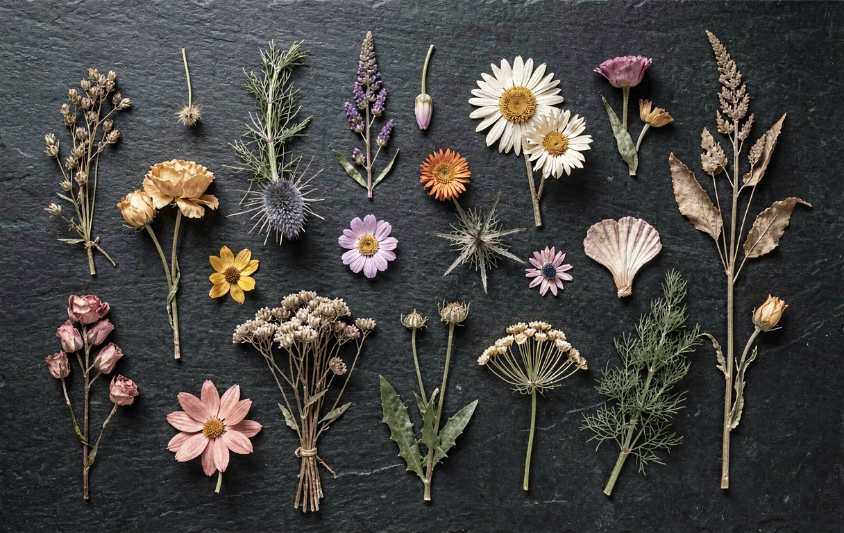 Szárított gyógynövények kompozíciója